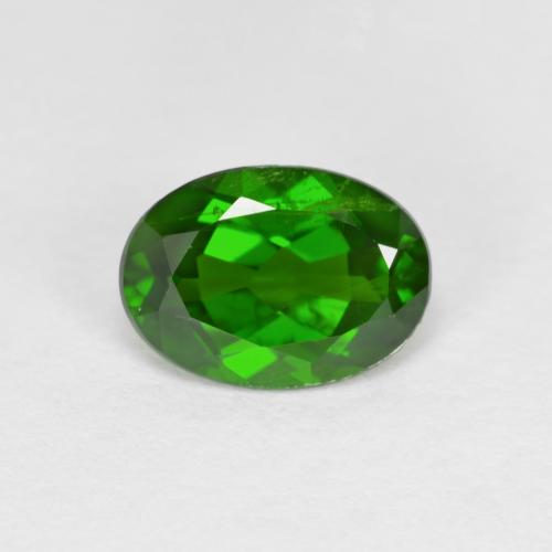 Medium Green Chrome Diopside Gem - 0.8ct Oval Facet (ID: 588868)