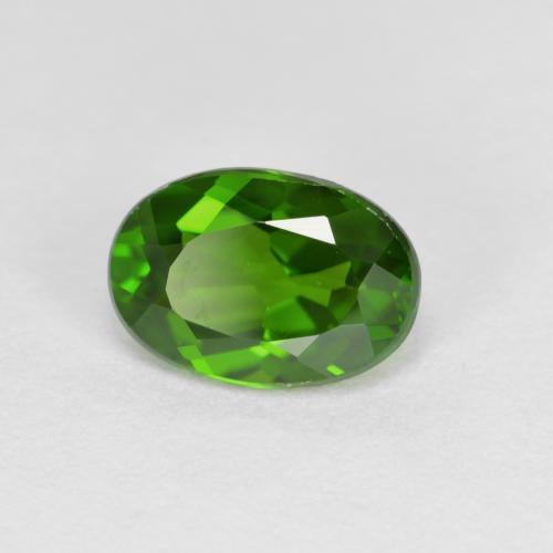 0.87 ct Green Chrome Diopside Stone, Natural Chrome Diopside in Oval Facet Shape for Sale