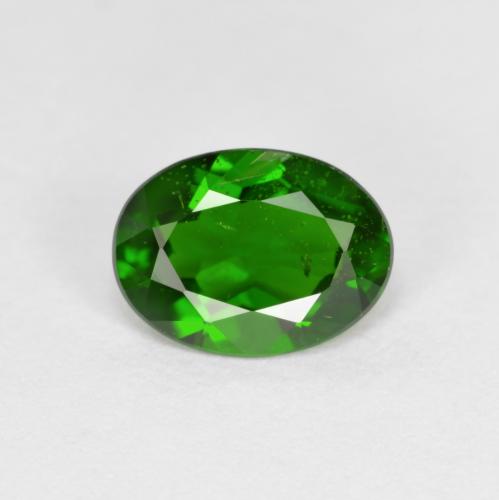 Verde scuro Cromo diopside Gem - 0.8ct Ovale sfaccettato (ID: 588872)
