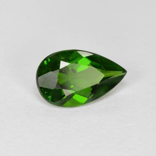 0.83 ct Green Chrome Diopside Stone, Natural Chrome Diopside in Pear Facet Shape for Sale