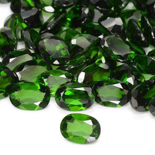 3.89 ctw Green Chrome Diopside Stones, Natural Chrome Diopside in Oval Facet Shape for Sale