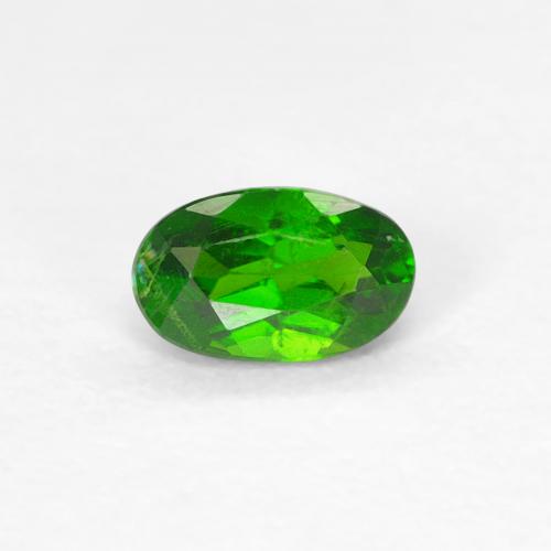 来自俄罗斯 0,25 克拉椭圆形浓绿铬透辉石,尺寸 4,8 x 3 mm 毫米,天然宝石,VS 净度,1 椭圆形切面铬透辉石,莫氏硬度为 5 - 6, Photo A