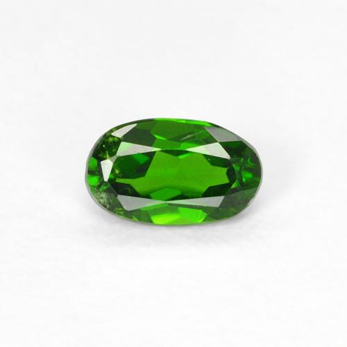 4,7 x 2,9mm grüner Chromdiopsid im Ovalschliff aus Russland, Gewicht 0,22 ct, Garantiert echter Edelstein in VS Reinheit, 1 Stück Chromdiopsid - die Farbe ist Intensives Grün, Mohs-Härte von 5 - 6, Photo A
