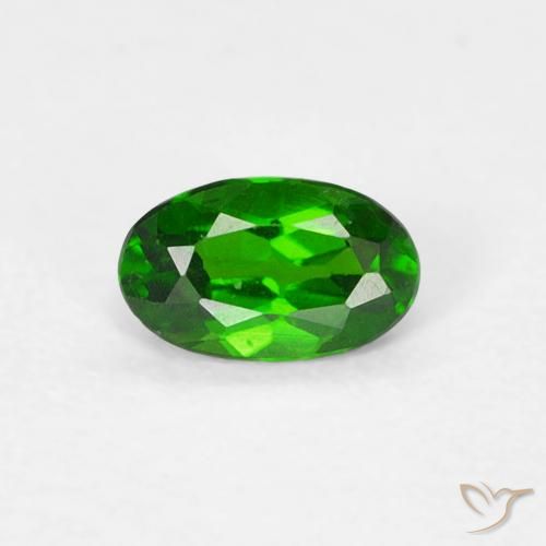 0.2 ct Oval Cut Chrome Diopside, 4.7 x 2.9 mm From Russia, Photo A