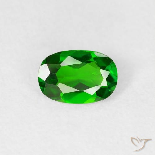 0.50ct Natural Bright Forest Green Chrome Diopside, Oval, VS