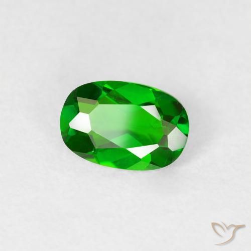 0.50 ct Green Chrome Diopside Stone, Natural Chrome Diopside in Oval Facet Shape for Sale