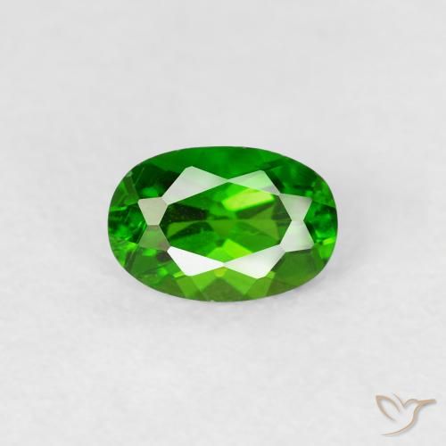 0.60ct Natural Bright Forest Green Chrome Diopside, Oval, VS