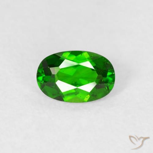 0.50ct Natural Bright Forest Green Chrome Diopside, Oval, VS