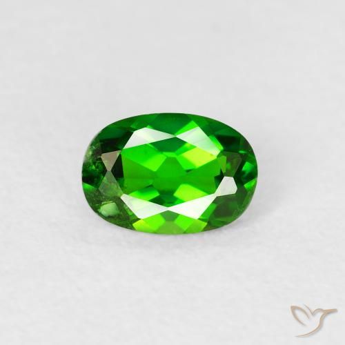 0.54ct Natural Intense Green Chrome Diopside, Oval, VS