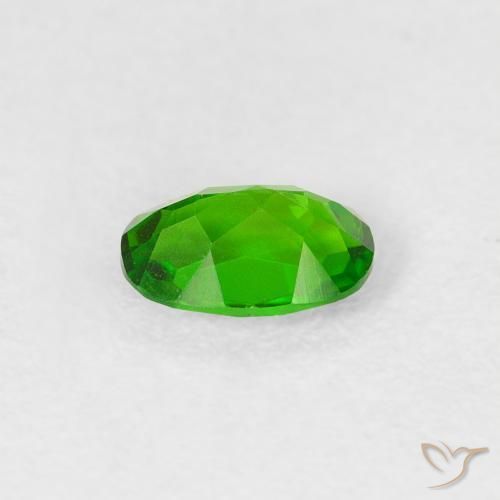 Chrome Diopside Gemstone in 6 x 4 mm (calibrated) Size for Sale, Chrome Diopside Stone in Intense Green Color