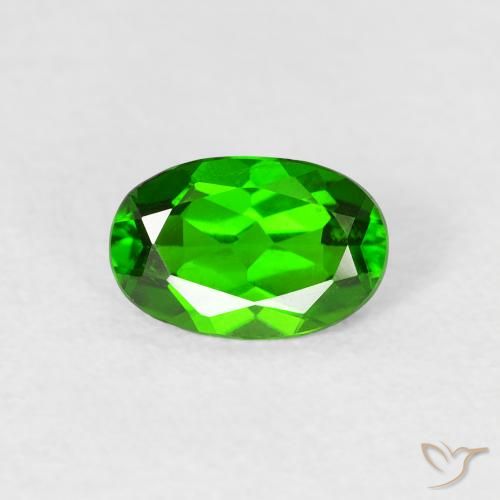 0.72ct Natural Dark Green Chrome Diopside, Oval, VVS-VS, Photo A