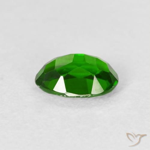 Chrome Diopside Gemstone in 7 x 5 mm (calibrated) Size for Sale, Chrome Diopside Stone in Intense Green Color