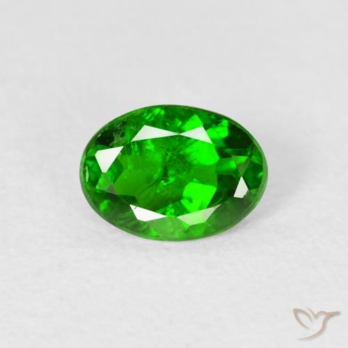 0.74ct Natural Bright Forest Green Chrome Diopside, Oval, VS-SI