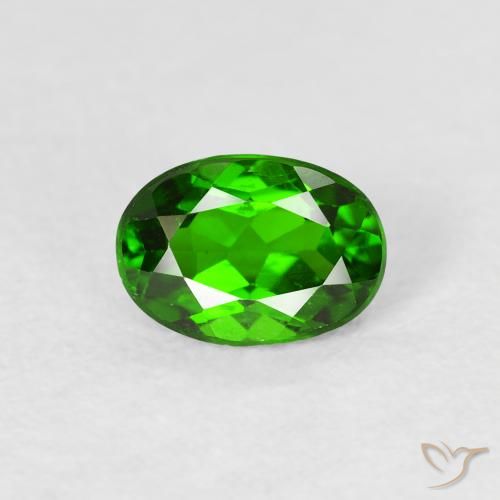 0.90ct Natural Intense Green Chrome Diopside, Oval, VS-SI