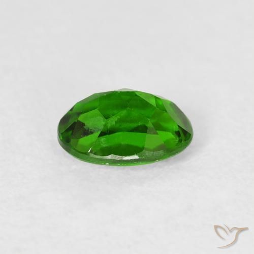 Chrome Diopside Gemstone in 7 x 5 mm (calibrated) Size for Sale, Chrome Diopside Stone in Intense Green Color