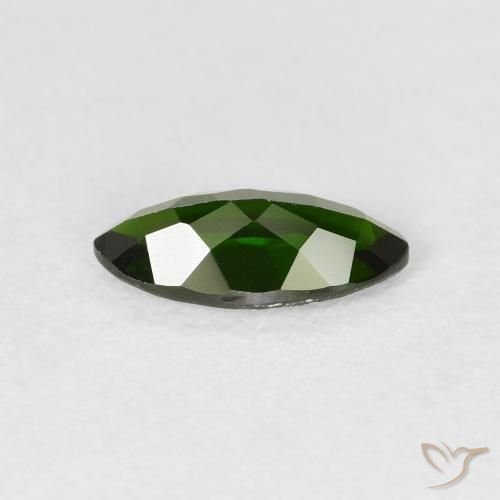 Chrome Diopside Gemstone in 10 x 5 mm (calibrated) Size for Sale, Chrome Diopside Stone in Dark Green Color