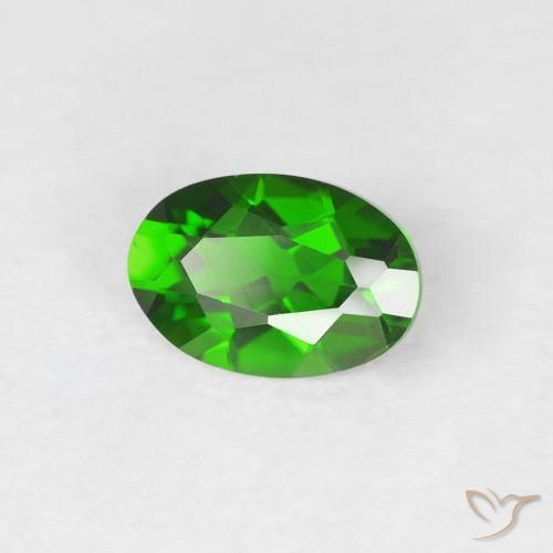 0.47 ct Green Chrome Diopside Stone, Natural Chrome Diopside in Oval Facet Shape for Sale