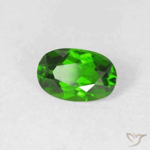 0.51 ct Green Chrome Diopside Stone, Natural Chrome Diopside in Oval Facet Shape for Sale