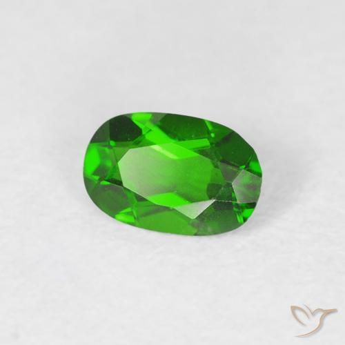 0.44 ct Green Chrome Diopside Stone, Natural Chrome Diopside in Oval Facet Shape for Sale
