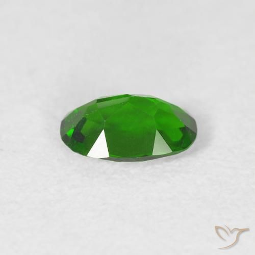 Chrome Diopside Gemstone in 6 x 4 mm (calibrated) Size for Sale, Chrome Diopside Stone in Dark Green Color