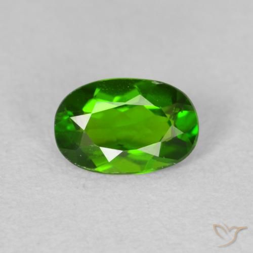 0.63ct Natural Medium Dark-Green Chrome Diopside, Oval, VS