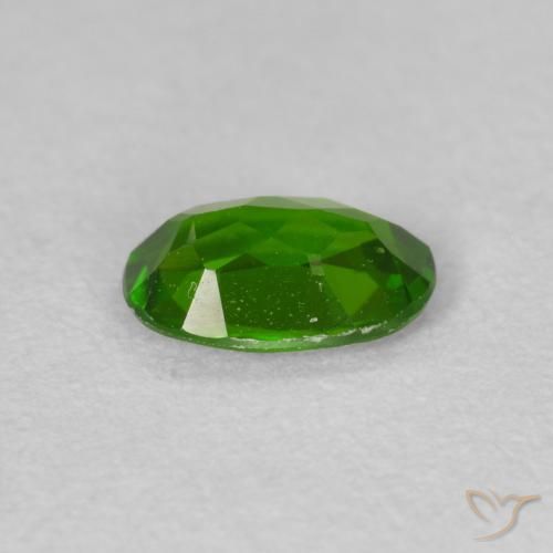 Chrome Diopside Gemstone in 6.9 x 4.6 mm Size for Sale, Chrome Diopside Stone in Medium Dark-Green Color