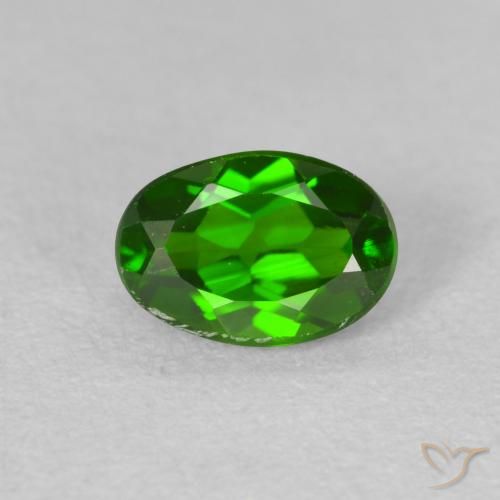 0.85ct Natural Medium Dark-Green Chrome Diopside, Oval, VS