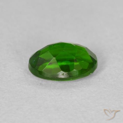 Chrome Diopside Gemstone in 6.8 x 4.7 mm Size for Sale, Chrome Diopside Stone in Medium Dark-Green Color