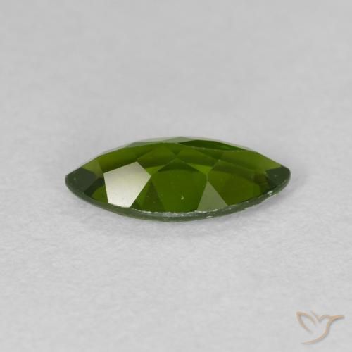 Chrome Diopside Gemstone in 10 x 5 mm (calibrated) Size for Sale, Chrome Diopside Stone in Medium Dark-Green Color