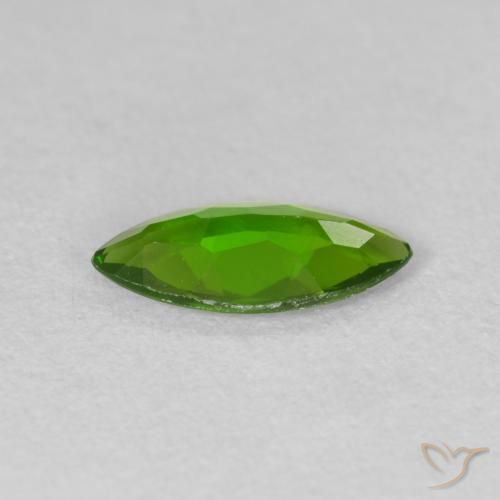 Chrome Diopside Gemstone in 10 x 5 mm (calibrated) Size for Sale, Chrome Diopside Stone in Medium Dark-Green Color