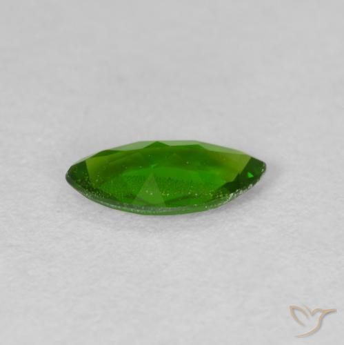 Chrome Diopside Gemstone in 8.6 x 4.6 mm Size for Sale, Chrome Diopside Stone in Medium Dark-Green Color