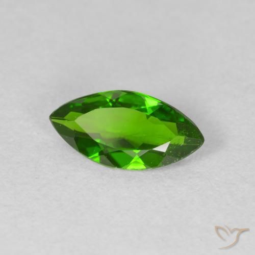 0.89 ct Green Chrome Diopside Stone, Natural Chrome Diopside in Marquise Facet Shape for Sale