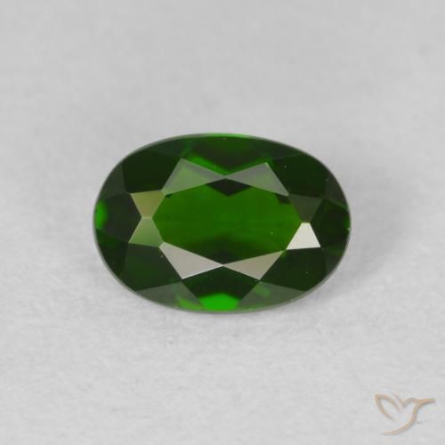 0.89ct Natural Deep Green Chrome Diopside, Oval, VVS-VS