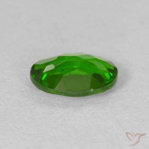 Chrome Diopside Gemstone in 6.6 x 4.7 mm Size for Sale, Chrome Diopside Stone in Medium Dark-Green Color
