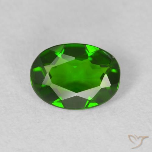 0.63ct Natural Medium Dark-Green Chrome Diopside, Oval, VVS-VS