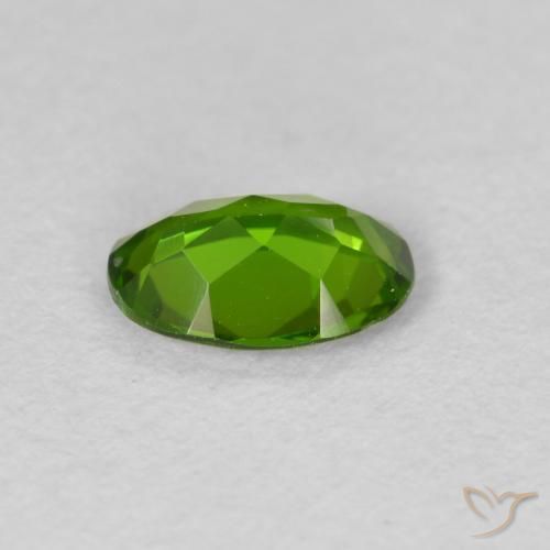Chrome Diopside Gemstone in 7 x 5 mm (calibrated) Size for Sale, Chrome Diopside Stone in Medium Dark-Green Color