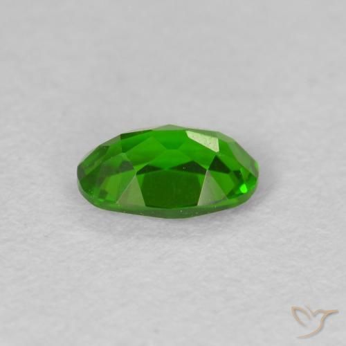 Chrome Diopside Gemstone in 6 x 4 mm (calibrated) Size for Sale, Chrome Diopside Stone in Dark Green Color