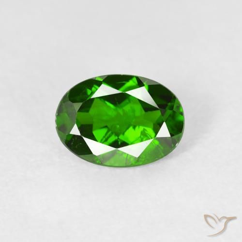 0.86ct Natural Intense Green Chrome Diopside, Oval, VS-SI