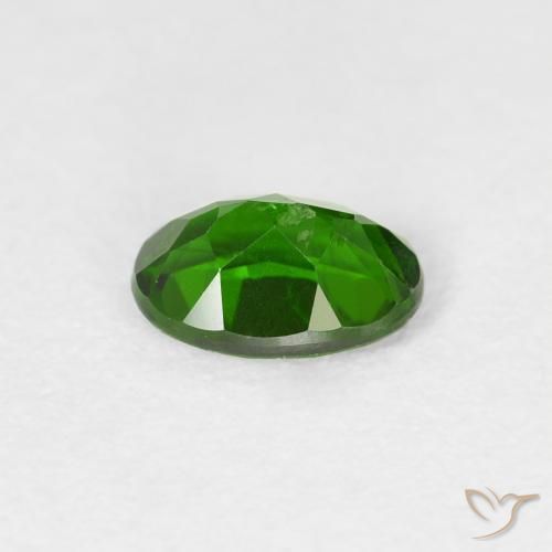 Chrome Diopside Gemstone in 7 x 5 mm (calibrated) Size for Sale, Chrome Diopside Stone in Intense Green Color