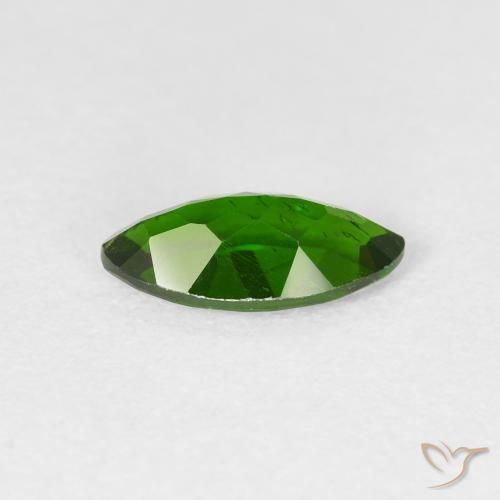 Chrome Diopside Gemstone in 10 x 5 mm (calibrated) Size for Sale, Chrome Diopside Stone in Bright Forest Green Color