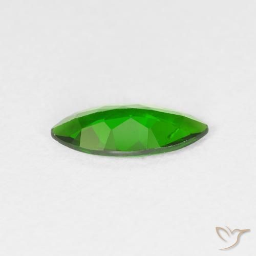 Chrome Diopside Gemstone in 9.8 x 4.8 mm Size for Sale, Chrome Diopside Stone in Bright Forest Green Color