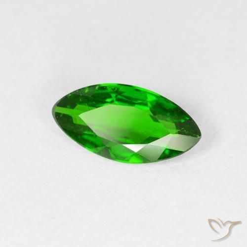 0.91 ct Green Chrome Diopside Stone, Natural Chrome Diopside in Marquise Facet Shape for Sale