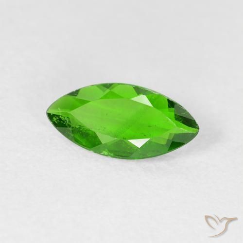 0.89 ct Green Chrome Diopside Stone, Natural Chrome Diopside in Marquise Facet Shape for Sale
