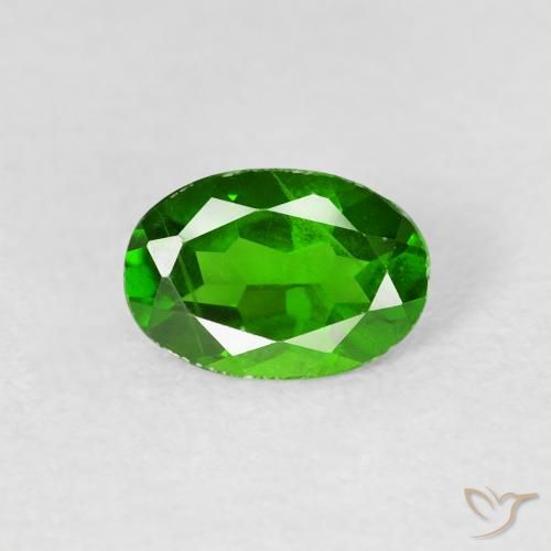 0.71ct Natural Lively Green Chrome Diopside, Oval, VS