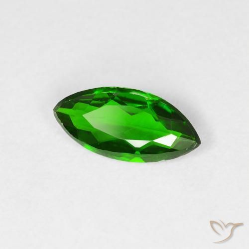 0.76 ct Green Chrome Diopside Stone, Natural Chrome Diopside in Marquise Facet Shape for Sale
