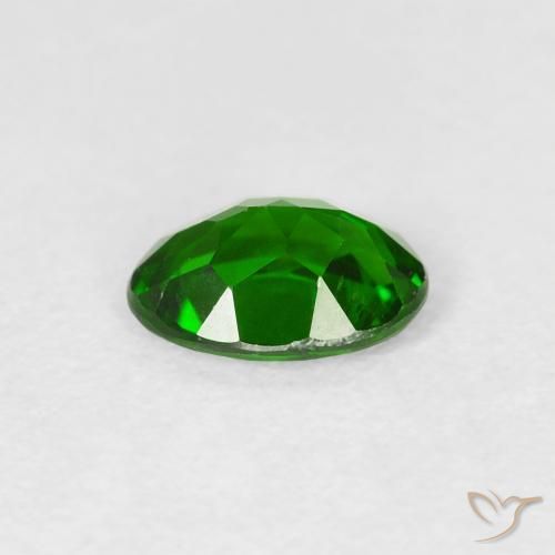 Chrome Diopside Gemstone in 6.7 x 4.8 mm Size for Sale, Chrome Diopside Stone in Bright Forest Green Color