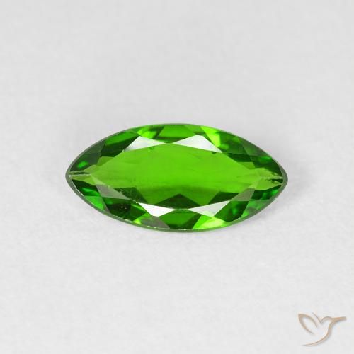 0.95 ct Green Chrome Diopside Gemstone, Chrome Diopside Gem in Marquise Facet Shape for Sale.