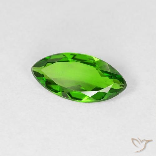 0.95 ct Green Chrome Diopside Stone, Natural Chrome Diopside in Marquise Facet Shape for Sale