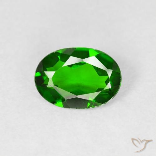 0.71ct Natural Intense Green Chrome Diopside, Oval, VS