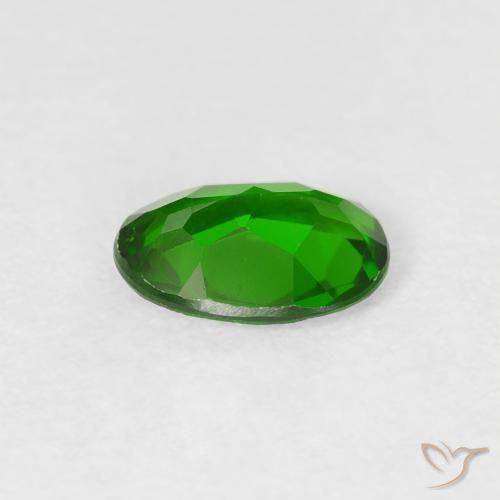 Chrome Diopside Gemstone in 7 x 5 mm (calibrated) Size for Sale, Chrome Diopside Stone in Intense Green Color